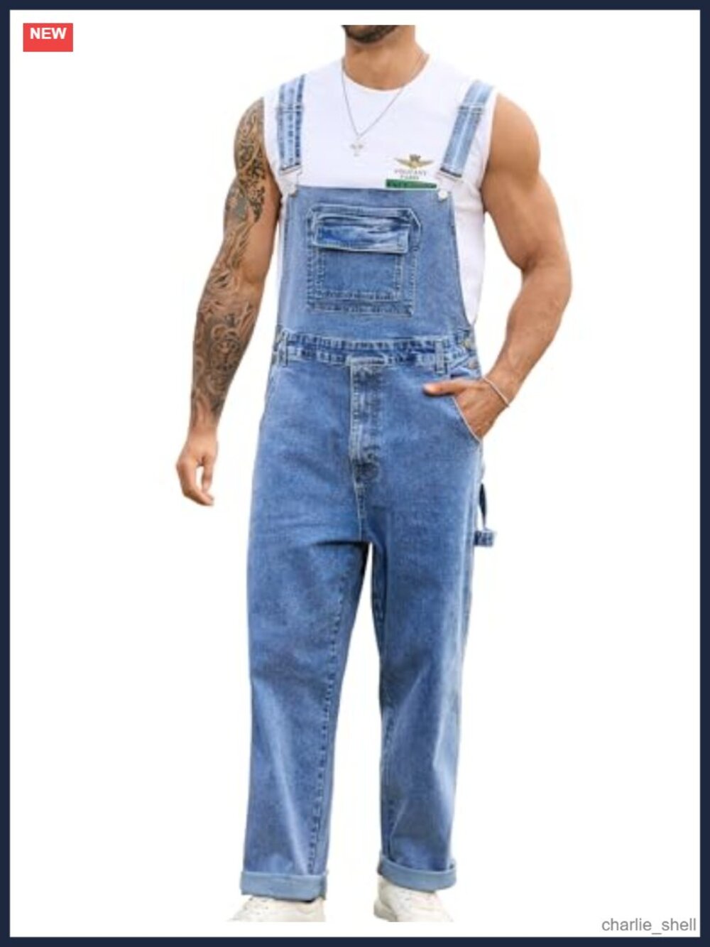 Men's Cotton Work Overalls Adjustable Zip Jumpsuit